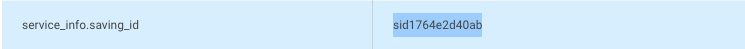 SavingID字段和值
