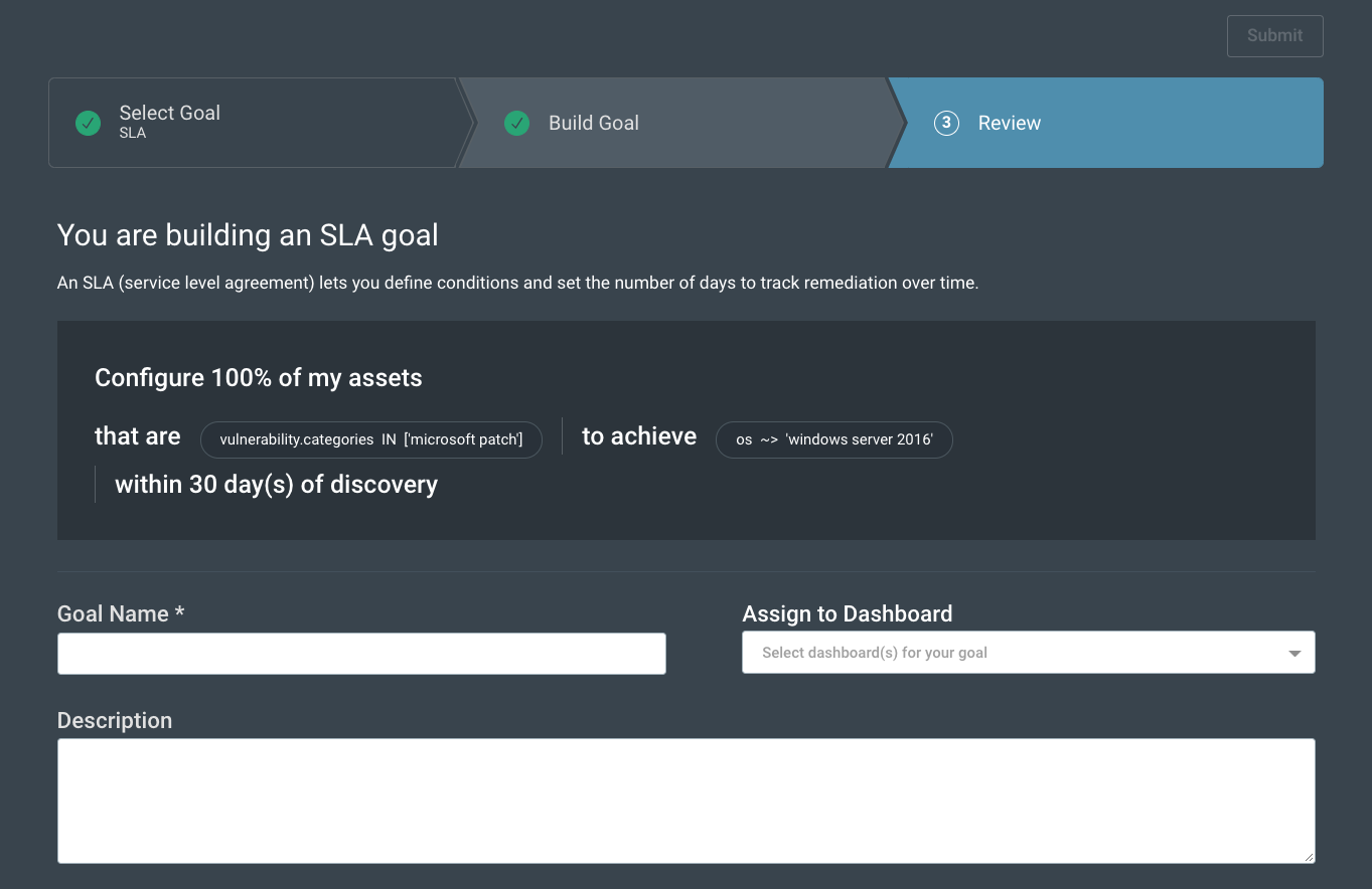 第3步审查目标的详细信息